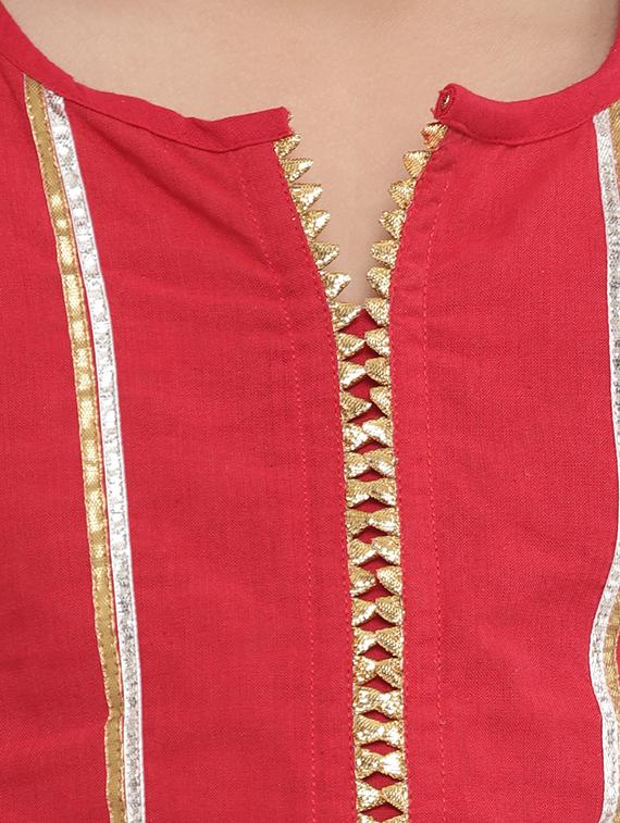red cotton suit set - 16128720 - Zoom Image - 5