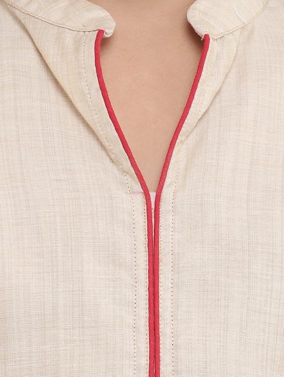 beige cotton suit set - 16128723 - Zoom Image - 5
