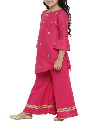 pink cotton suit set - 16128726 - Standard Image - 2