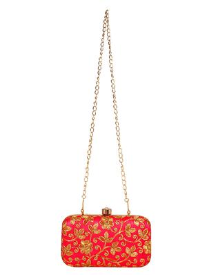 pink metal box clutch - 16128901 - Standard Image - 5