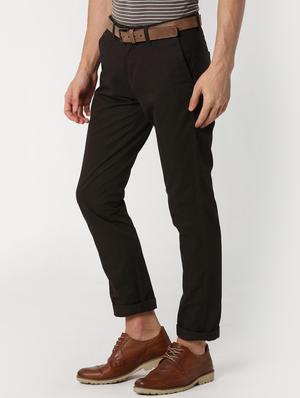 brown solid chinos - 16128980 - Standard Image - 2