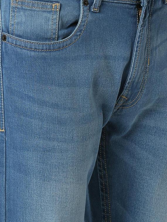 blue cotton blend light washed jeans - 16129027 - Zoom Image - 5