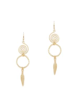 gold metal drop earring - 16129218 - Standard Image - 2