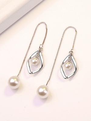 silver drop earring - 16129426 - Standard Image - 2