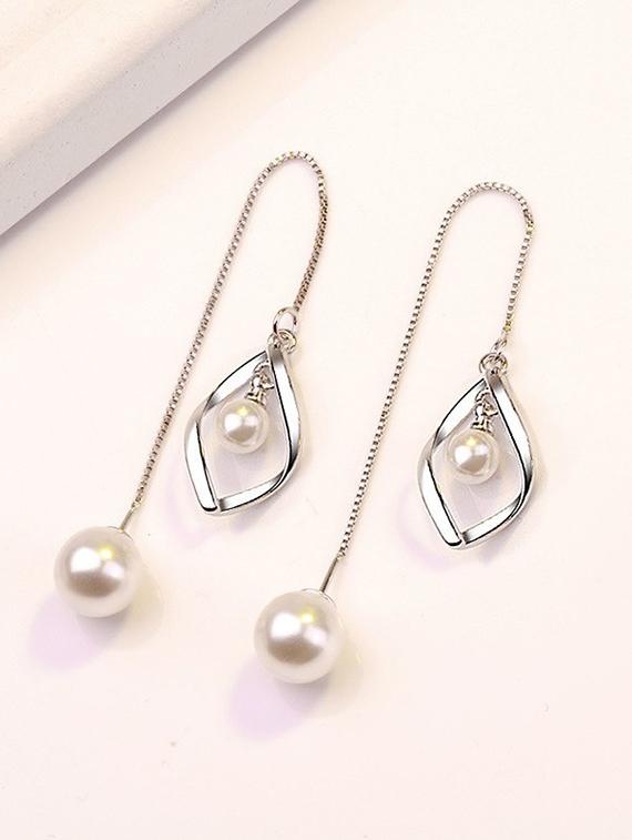 silver drop earring - 16129426 - Zoom Image - 2