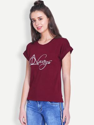 turn up sleeved graphic print tee - 16129714 - Standard Image - 2