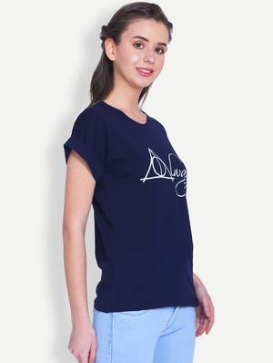 turn up sleeved graphic print tee - 16129715 - Standard Image - 2