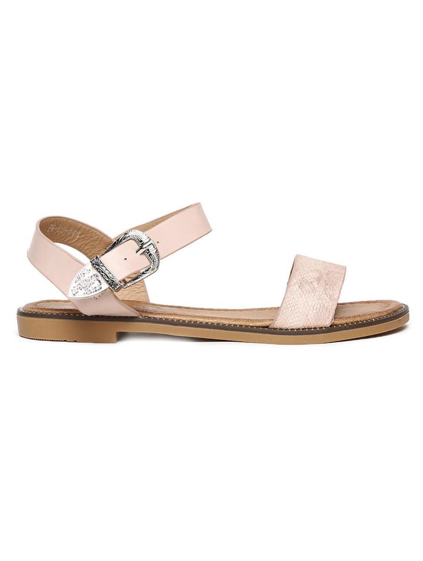 pink pu back strap sandals - 16129843 - Zoom Image - 2