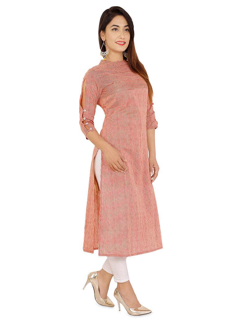 Striped straipes kurta - 16130877 - Zoom Image - 2