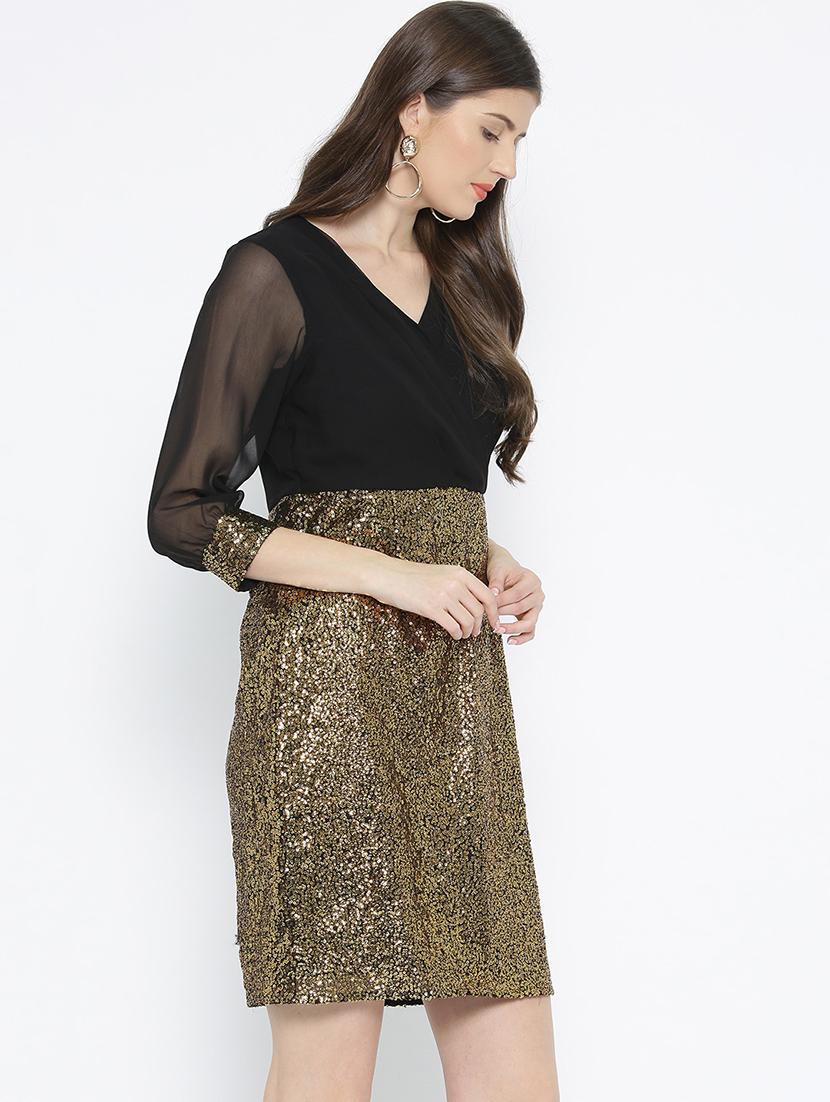 sheer sleeved sequined sheath dress - 16131751 - Zoom Image - 2