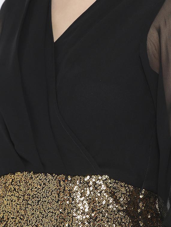 sheer sleeved sequined sheath dress - 16131751 - Zoom Image - 5
