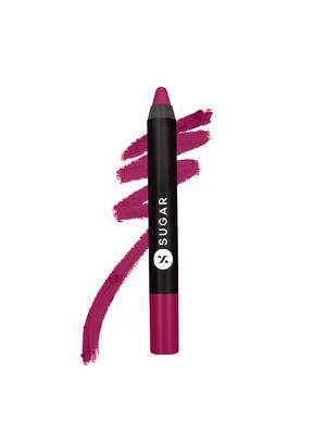 sugar cosmetics matte as hell crayon lipstick - 21 rose tyler (light fuchsia/ deep rose) - 16134361 - Standard Image - 2