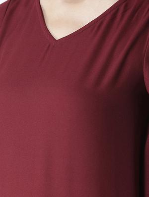 asymmetric sleeved choker neck top - 16134474 - Standard Image - 5