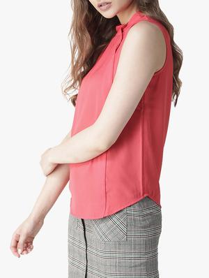 mock neck button detail top - 16134487 - Standard Image - 2