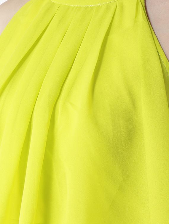 pleated overlay a-line dress - 16134504 - Zoom Image - 5