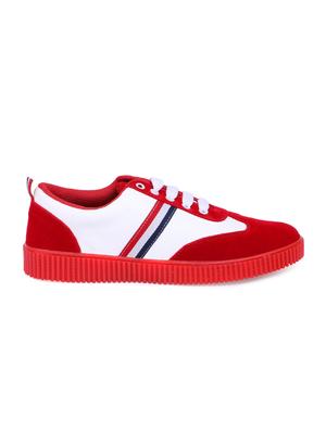 red suede lace up sneakers - 16134936 - Standard Image - 2