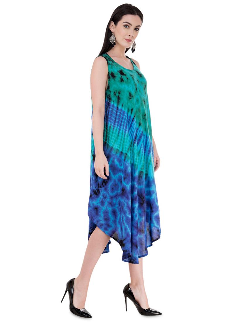 tied and dyed asymmetric dress - 16134987 - Zoom Image - 2