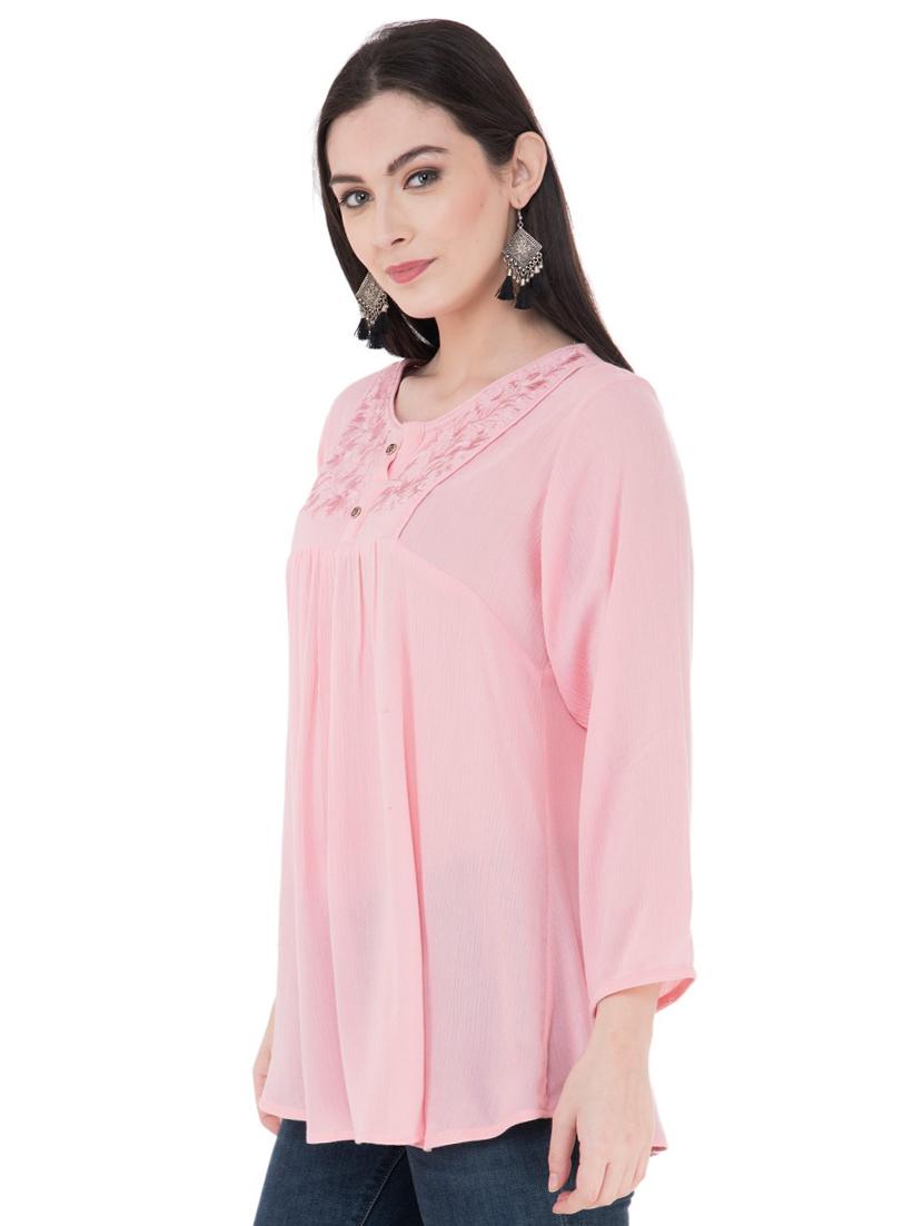 gather detail embroidered tunic - 16134993 - Zoom Image - 2