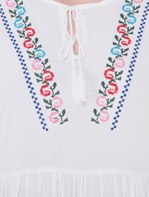 embroidered gathered top - 16134997 - Standard Image - 5