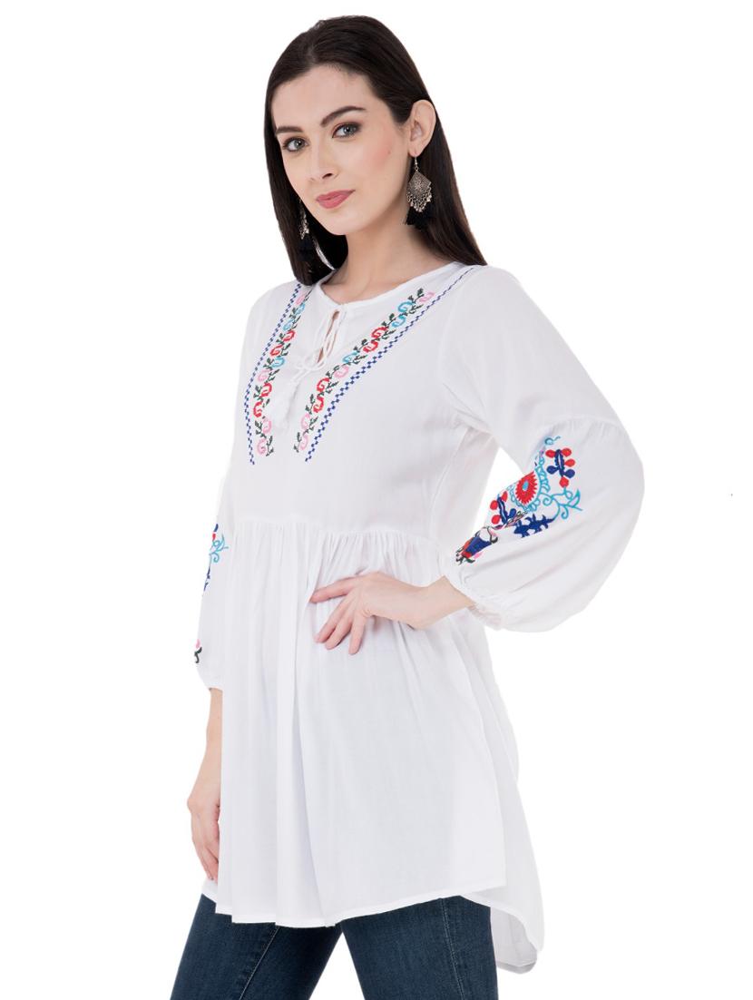 embroidered gathered top - 16134997 - Zoom Image - 2