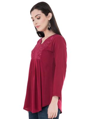 gather detail embroidered tunic - 16135001 - Standard Image - 2