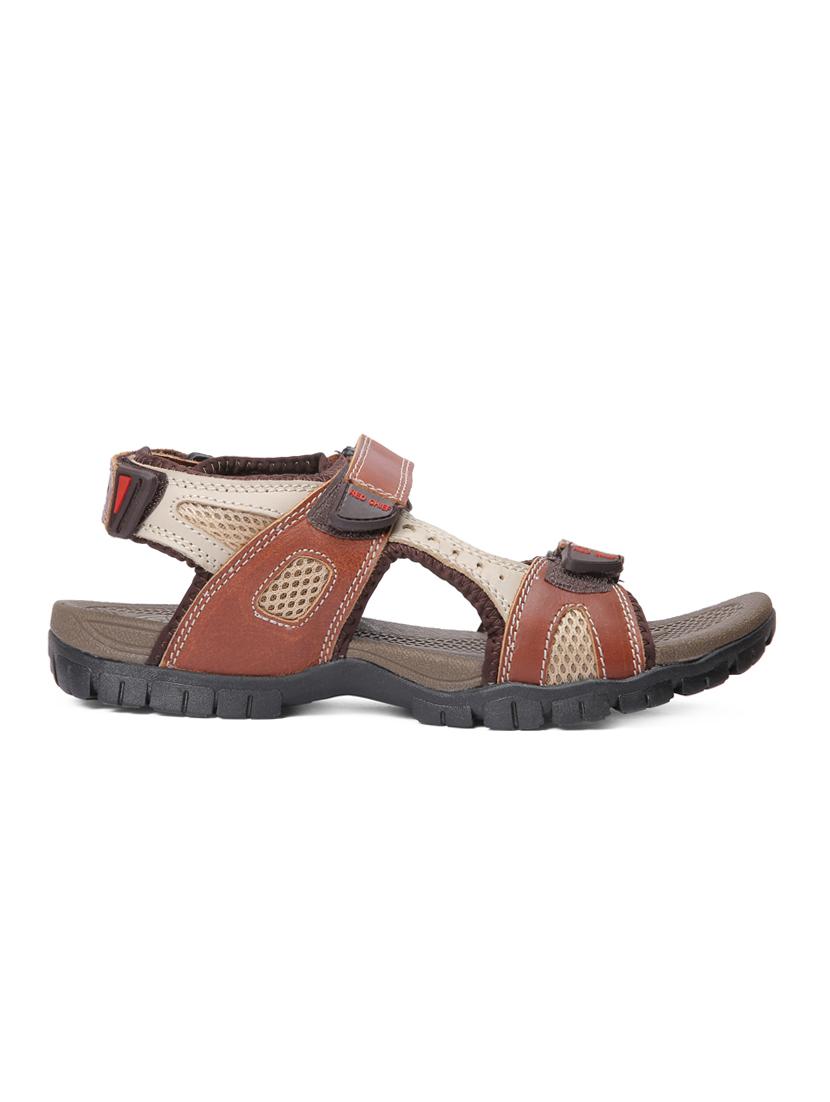 brown leather slip on floaters - 16135011 - Zoom Image - 2