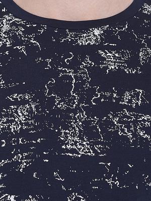 navy blue front print t-shirt - 16135622 - Standard Image - 5