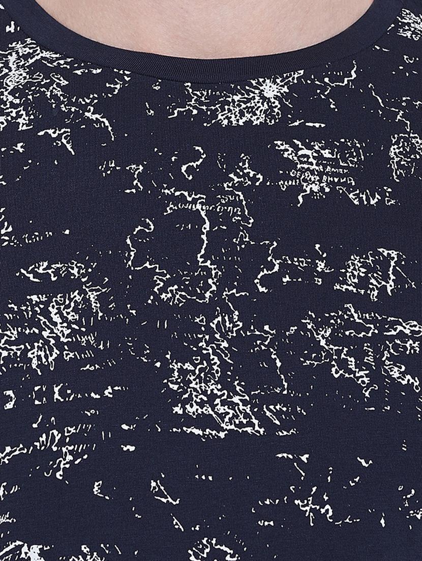 navy blue front print t-shirt - 16135622 - Zoom Image - 5