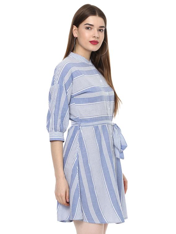 tie knot striped shirt dress - 16135849 - Zoom Image - 2