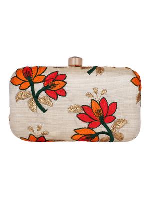 beige metal box clutch - 16136191 - Standard Image - 2