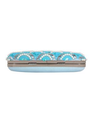 blue metal box clutch - 16136476 - Standard Image - 5