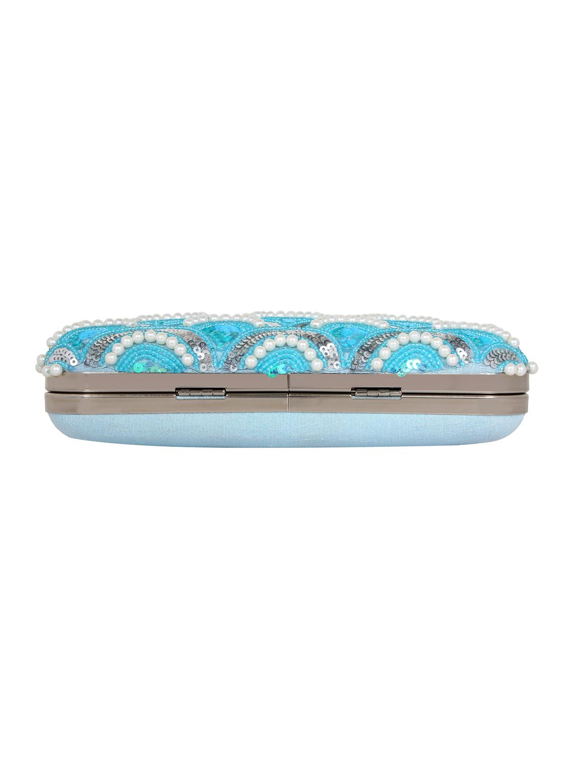 blue metal box clutch - 16136476 - Zoom Image - 5
