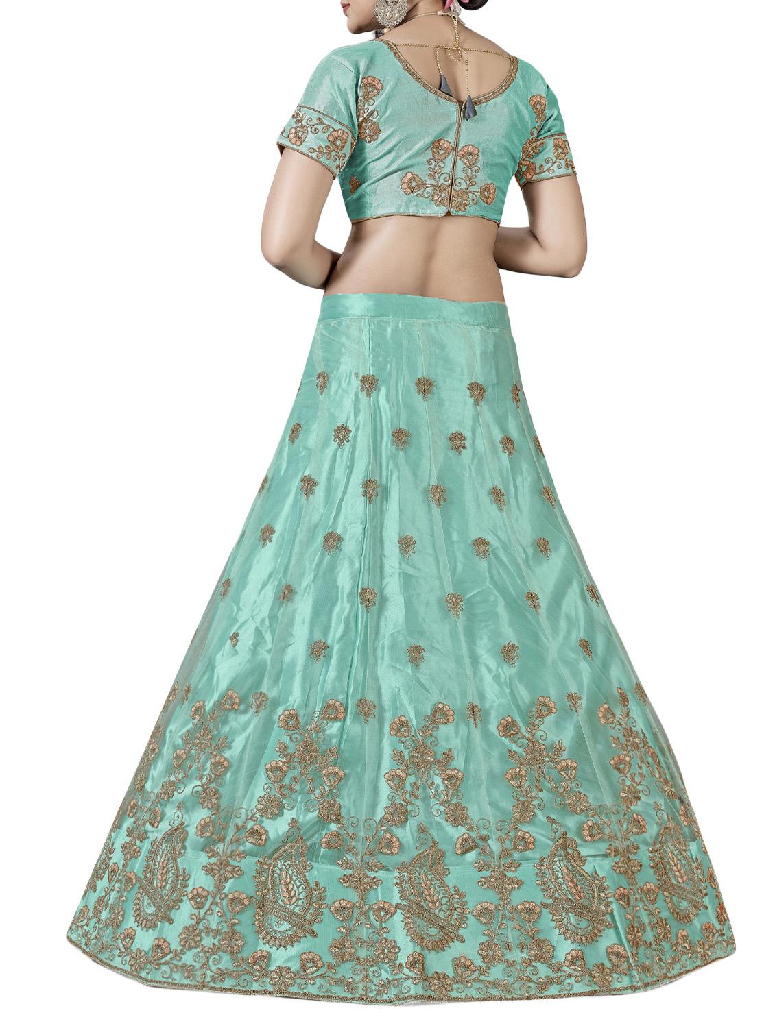 Embroidered a-line lehenga - 16136521 - Zoom Image - 2