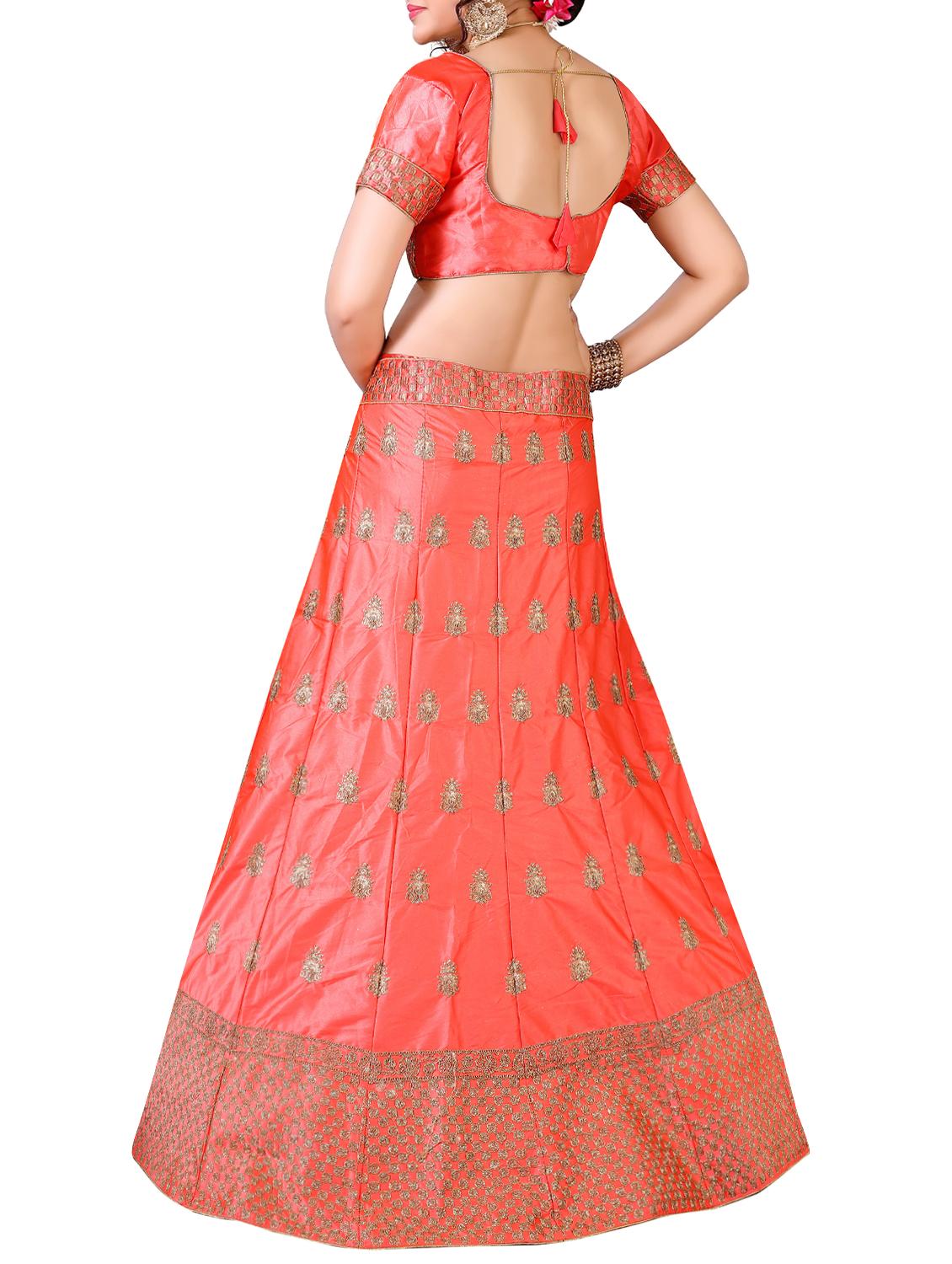 Embroidered a-line lehenga - 16136528 - Zoom Image - 2