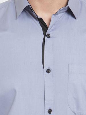 grey solid formal shirt - 16137212 - Standard Image - 5