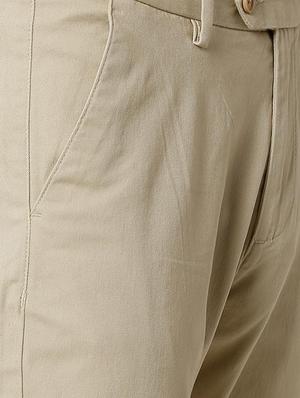 beige solid chinos - 16137403 - Standard Image - 5