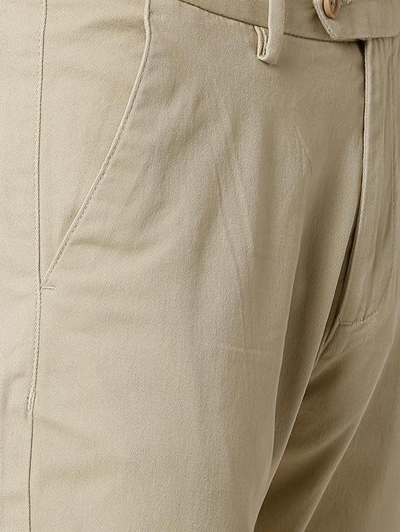 beige solid chinos - 16137403 - Zoom Image - 5