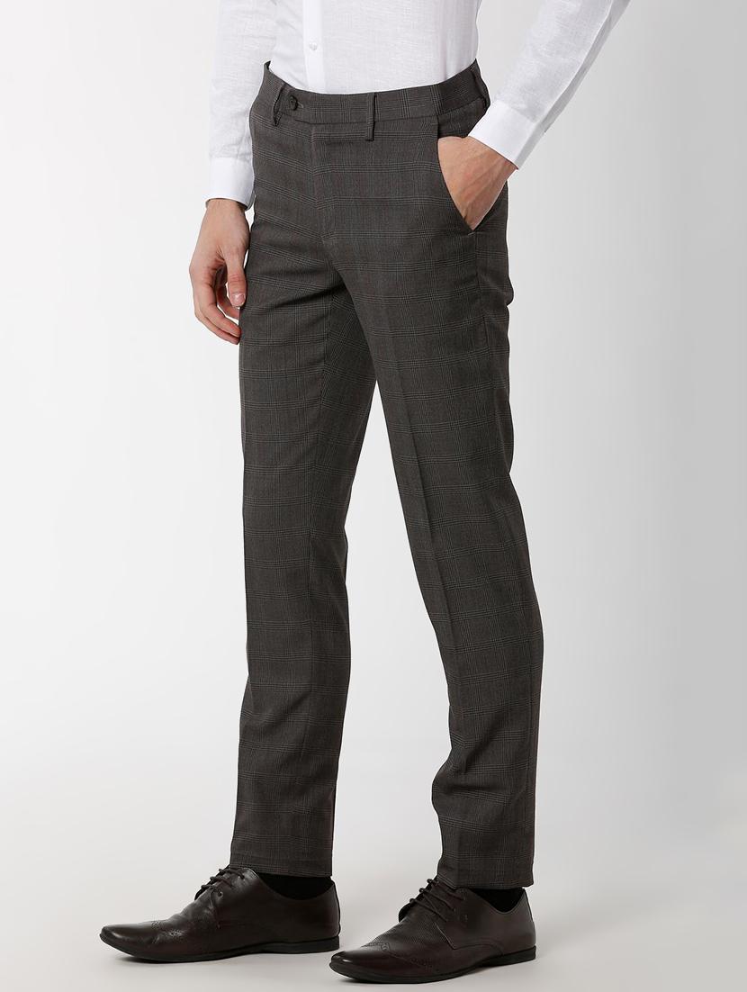 grey polyester blend flat front formal trouser - 16137414 - Zoom Image - 2