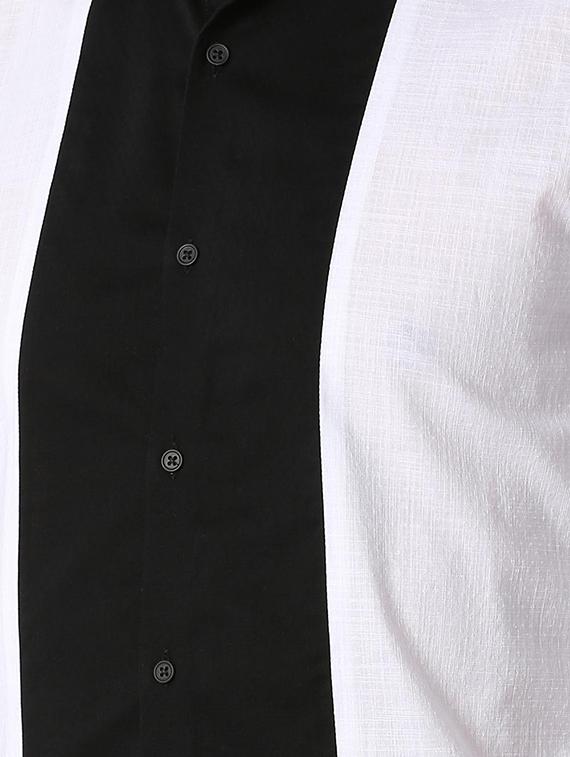 white color block casual shirt - 16137423 - Zoom Image - 5