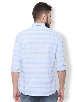 blue striped casual shirt - 16137430 - Standard Image - 2