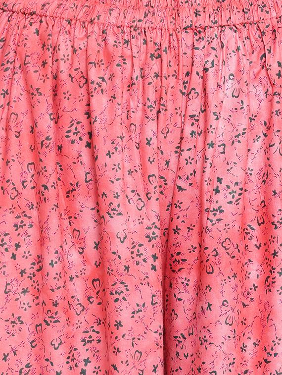 pink floral kurta with palazzo set - 16138556 - Zoom Image - 5