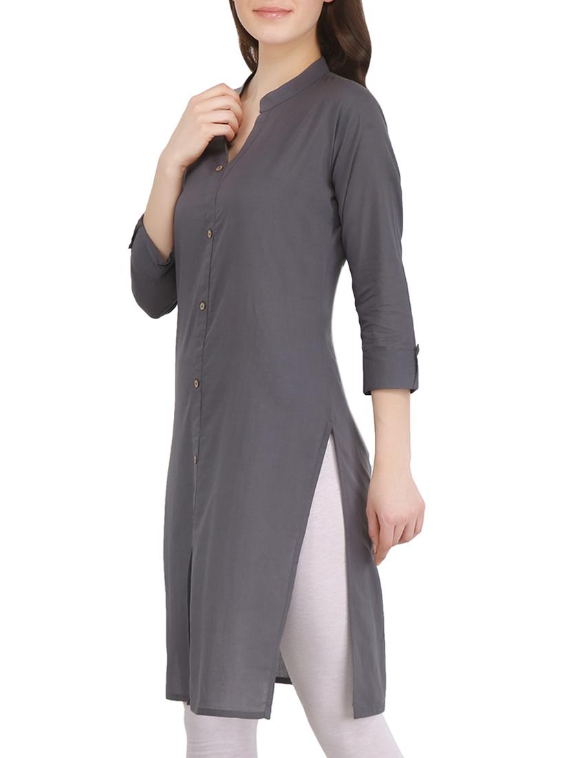 Solid straight kurta - 16138617 - Zoom Image - 2