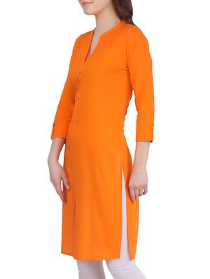 Solid straight kurta - 16138623 - Standard Image - 2