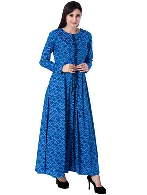 ethnic motifs printed flared kurta - 16138677 - Standard Image - 2