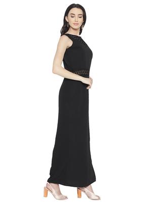 front slit lace insert maxi dress - 16138768 - Standard Image - 2