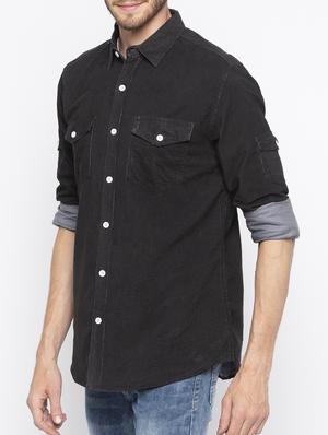 black cotton casual shirt - 16139112 - Standard Image - 2