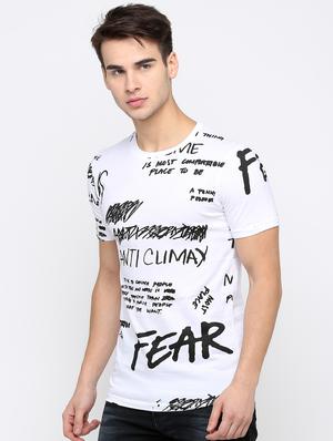 white typographic front print t-shirt - 16139248 - Standard Image - 2