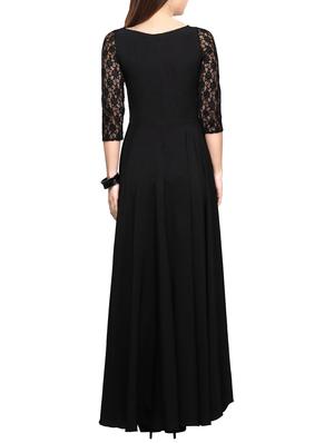 contrast floral laced maxi dress - 16139829 - Standard Image - 2