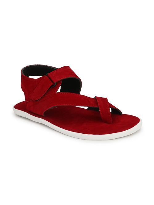 red suede back strap sandals - 16139962 - Standard Image - 1