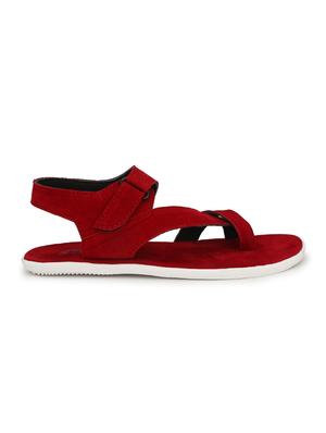 red suede back strap sandals - 16139962 - Standard Image - 2